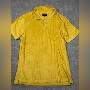 Todd Snyder Terry Cloth Polo Short Sleeve Yellow Shirt Mens Size XL